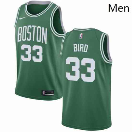 Mens Nike Boston Celtics 33 Larry Bird Swingman GreenWhite No Road NBA Jersey Icon Edition